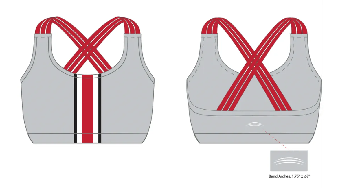 1216 - Ohio State Criss Cross Back Bra/ Grey