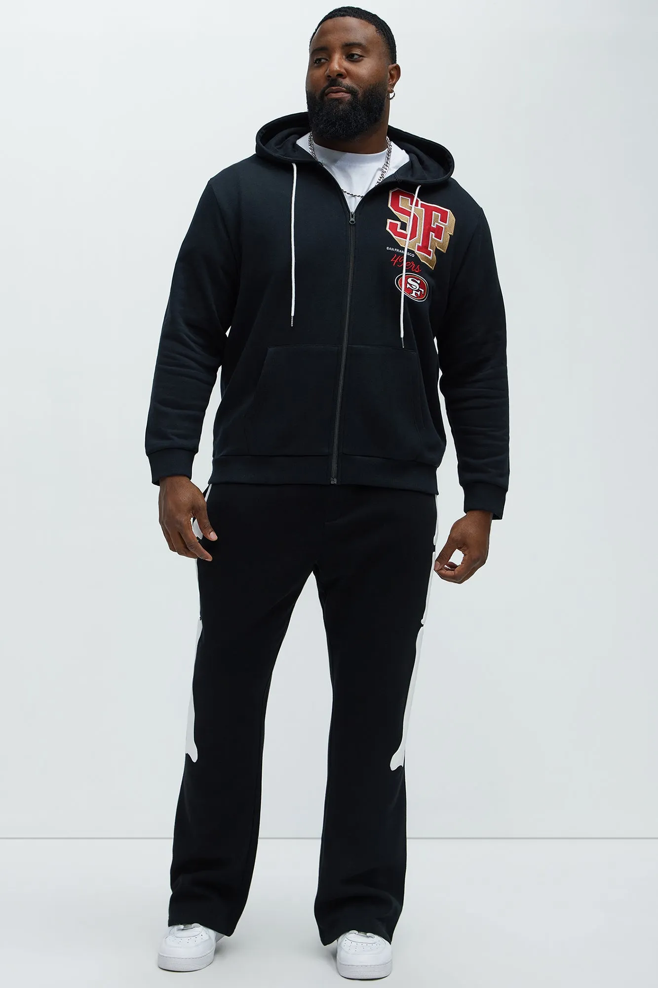 49ers Bold Zipp Hoodie - Black