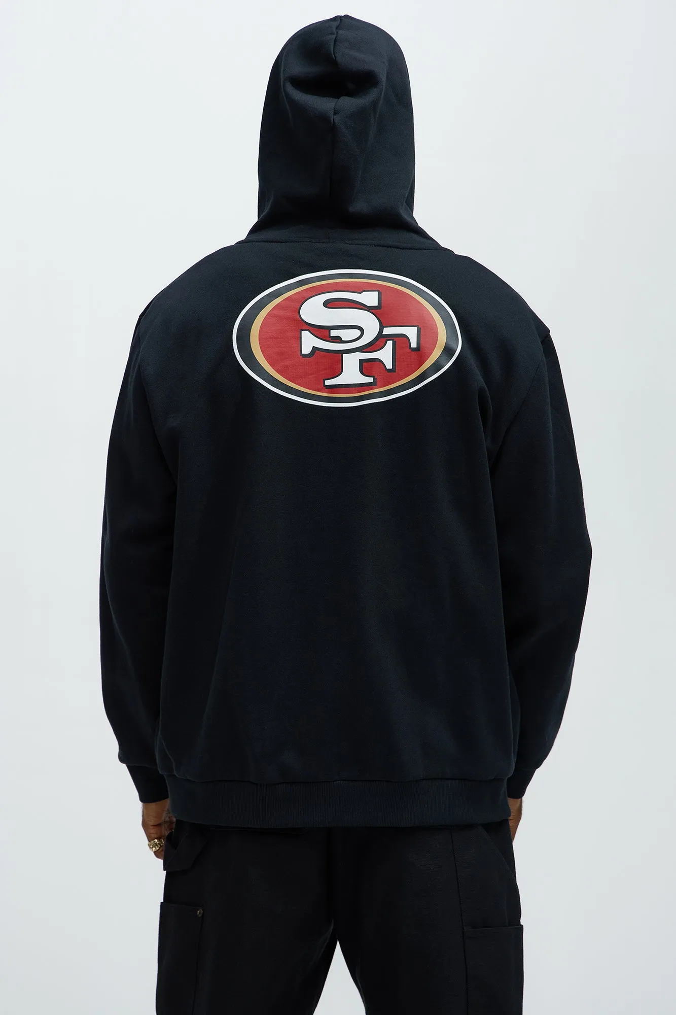 49ers Bold Zipp Hoodie - Black