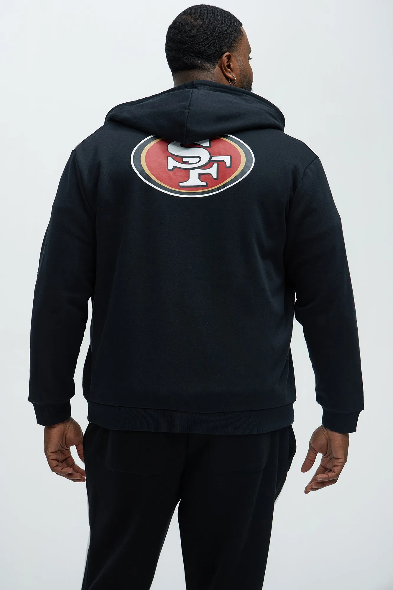 49ers Bold Zipp Hoodie - Black