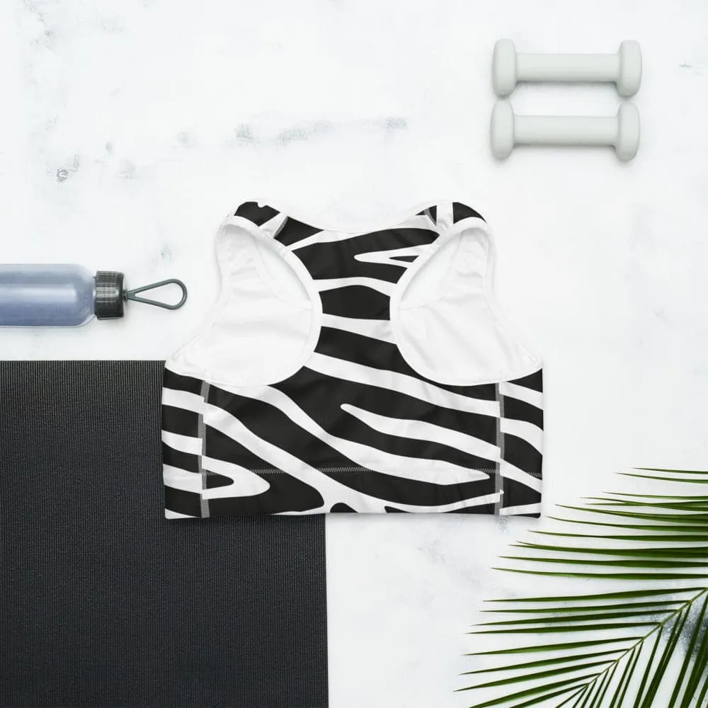 Animal Printed Sports bra "Zebra" Black/White