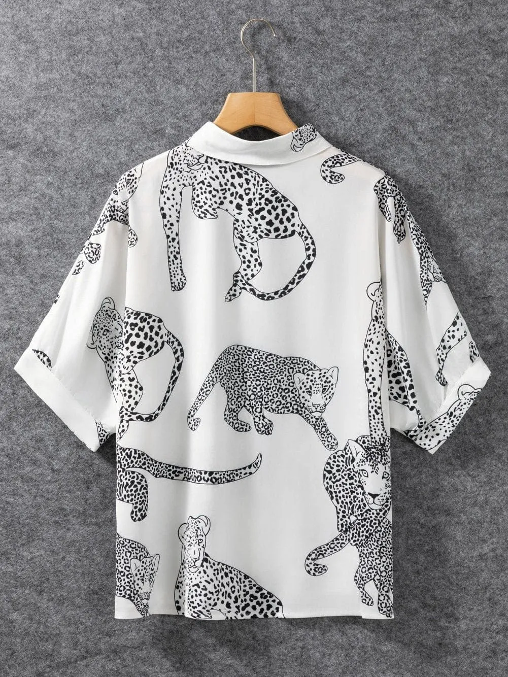 Black and White Animal Print Blouse