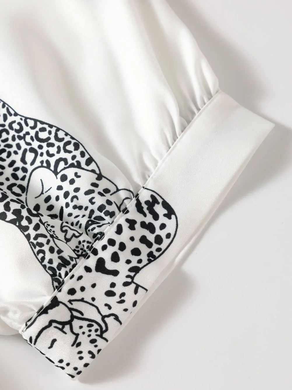 Black and White Animal Print Blouse