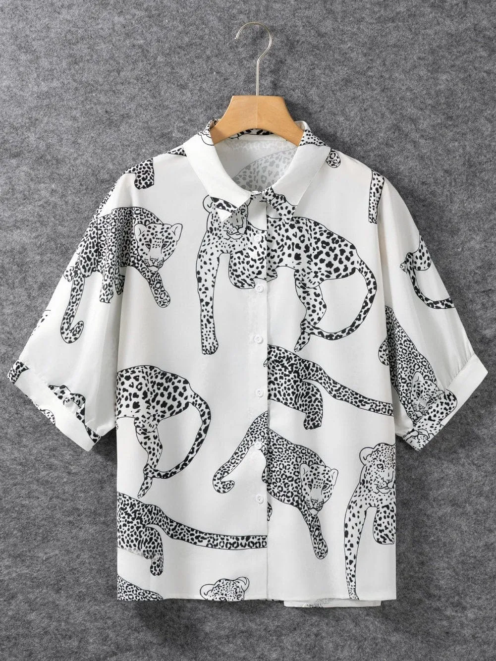 Black and White Animal Print Blouse