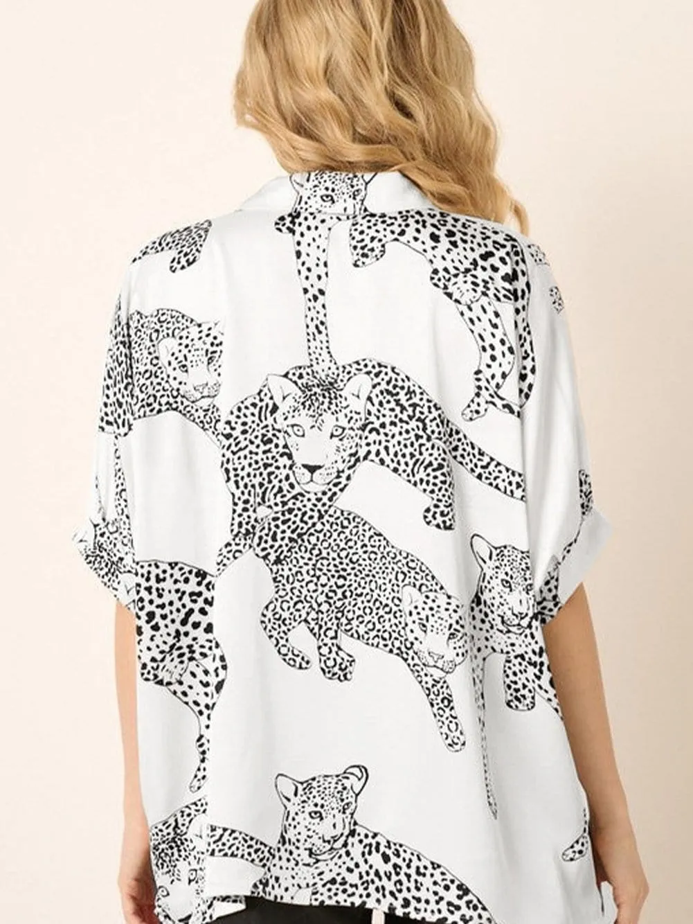 Black and White Animal Print Blouse