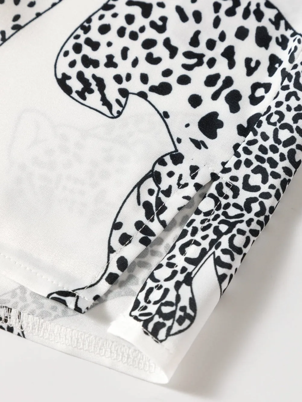 Black and White Animal Print Blouse