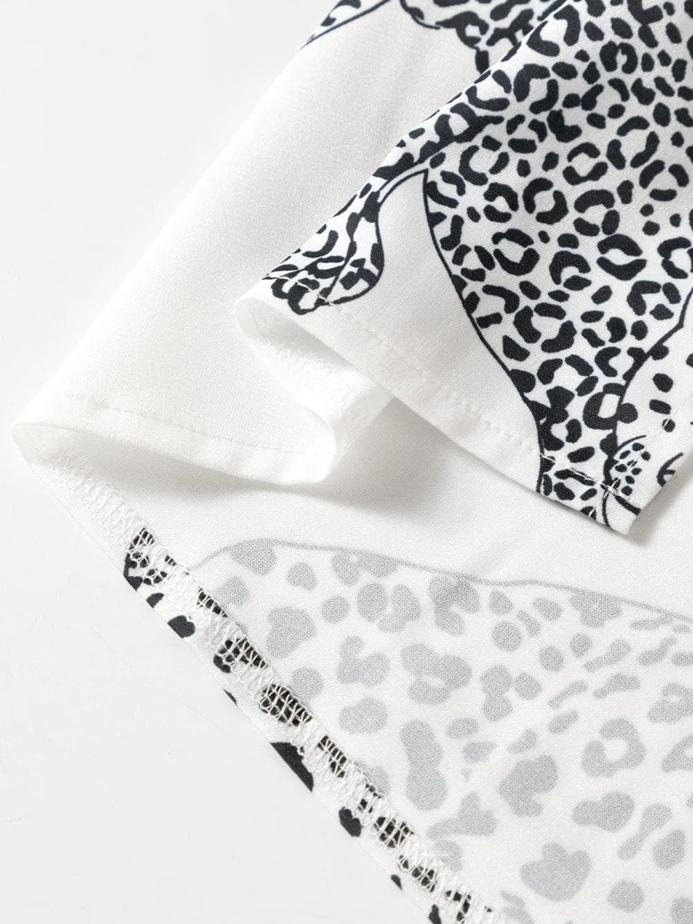Black and White Animal Print Blouse