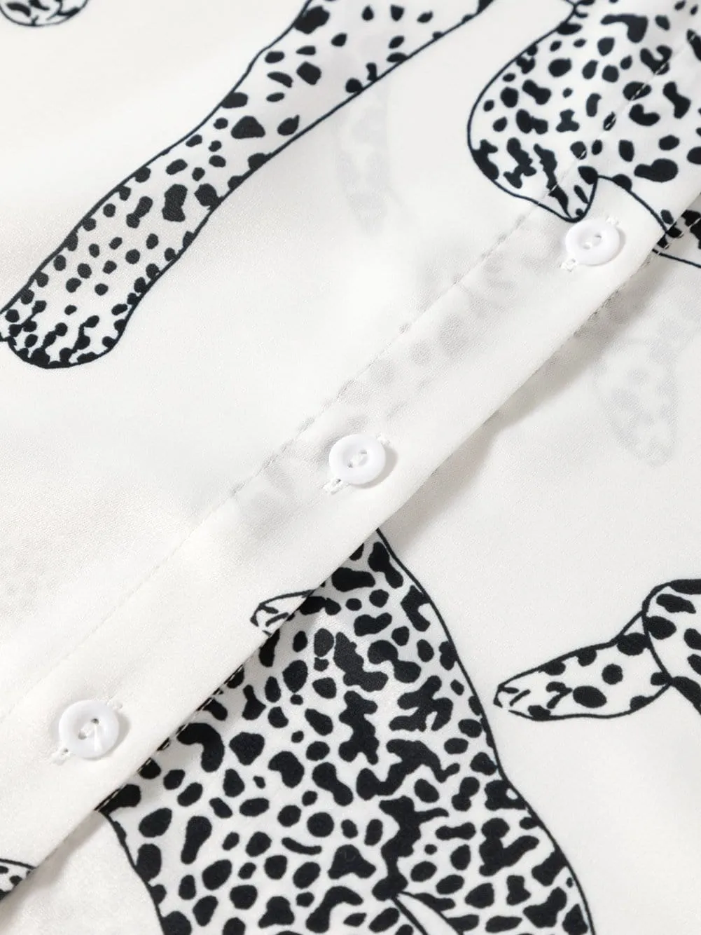 Black and White Animal Print Blouse