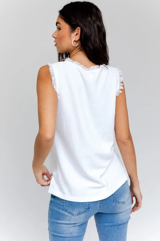 Brooke Edgy Frayed Top