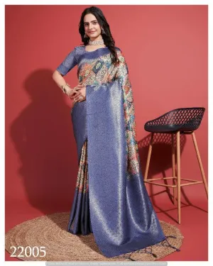 Contemporary Charm: Digital Printed Soft Silk Sarees in Purple