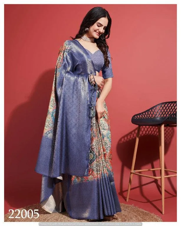 Contemporary Charm: Digital Printed Soft Silk Sarees in Purple