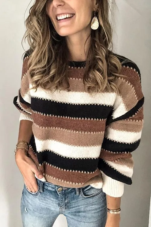 Cozy Attitude Stripe Sweater