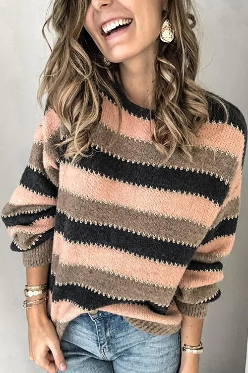 Cozy Attitude Stripe Sweater