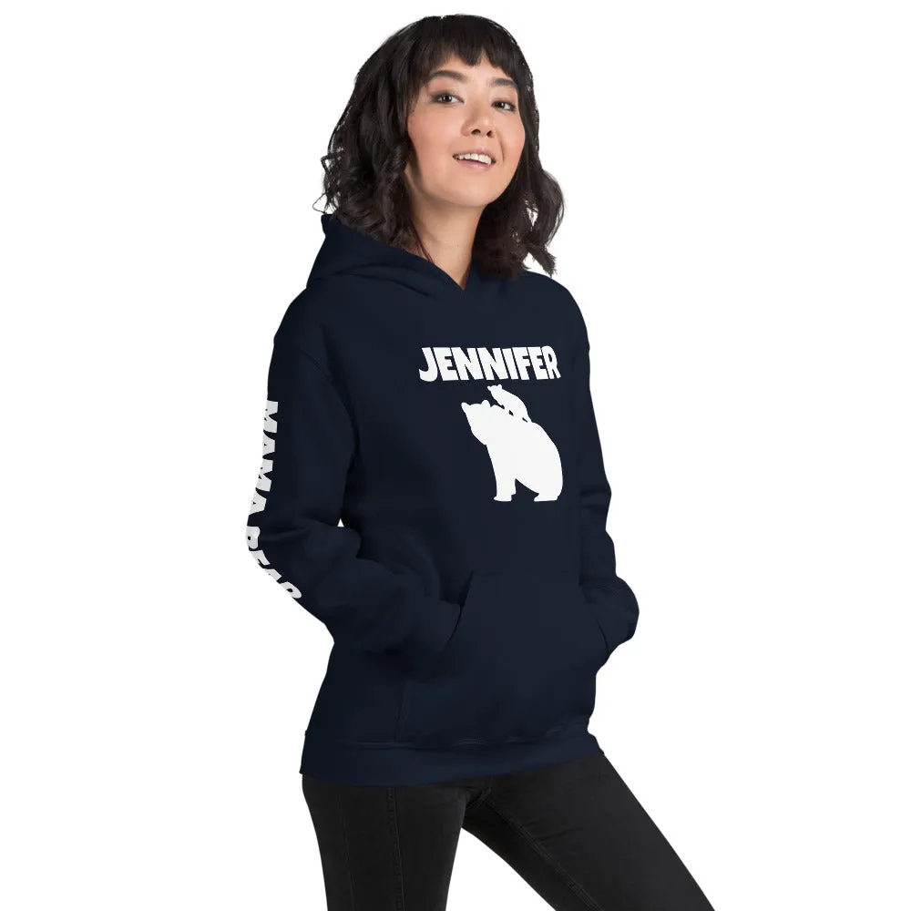 Custom Name Bold Mama Bear Personalized Unisex Heavy Blend Hoodie | Gildan 18500