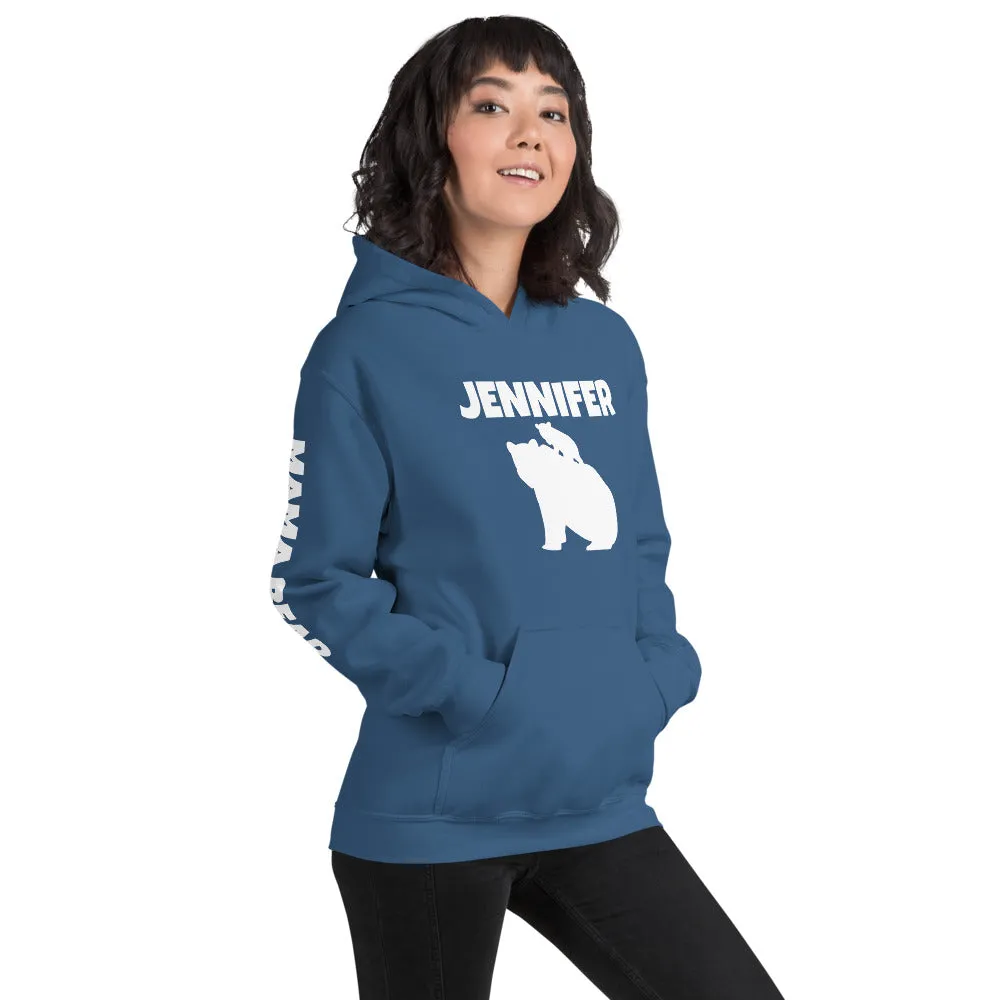 Custom Name Bold Mama Bear Personalized Unisex Heavy Blend Hoodie | Gildan 18500