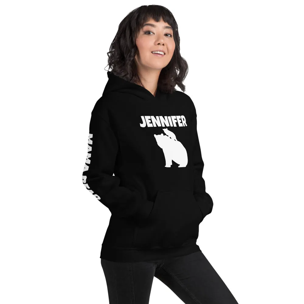 Custom Name Bold Mama Bear Personalized Unisex Heavy Blend Hoodie | Gildan 18500