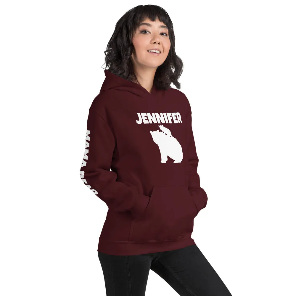 Custom Name Bold Mama Bear Personalized Unisex Heavy Blend Hoodie | Gildan 18500