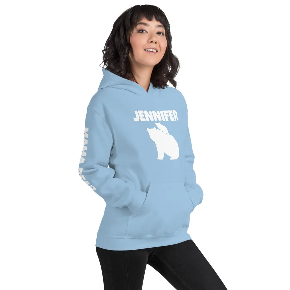 Custom Name Bold Mama Bear Personalized Unisex Heavy Blend Hoodie | Gildan 18500