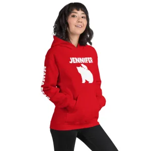 Custom Name Bold Mama Bear Personalized Unisex Heavy Blend Hoodie | Gildan 18500