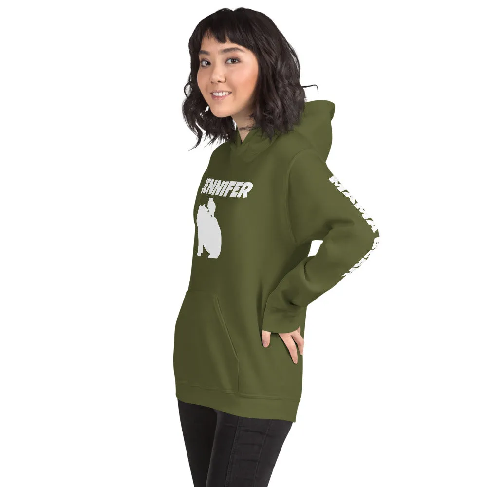 Custom Name Bold Mama Bear Personalized Unisex Heavy Blend Hoodie | Gildan 18500