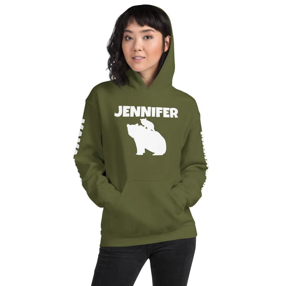 Custom Name Bold Mama Bear Personalized Unisex Heavy Blend Hoodie | Gildan 18500