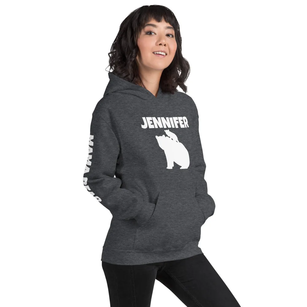 Custom Name Bold Mama Bear Personalized Unisex Heavy Blend Hoodie | Gildan 18500