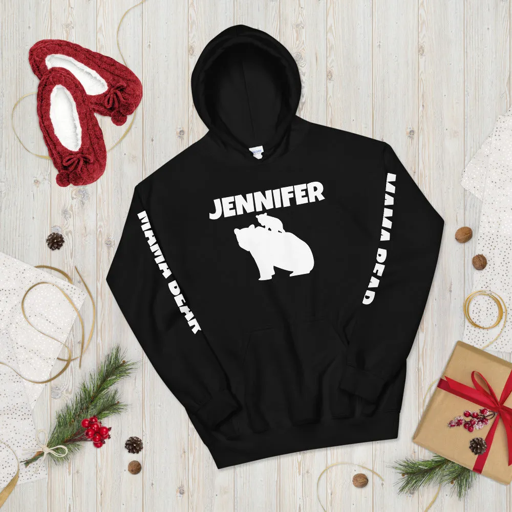 Custom Name Bold Mama Bear Personalized Unisex Heavy Blend Hoodie | Gildan 18500