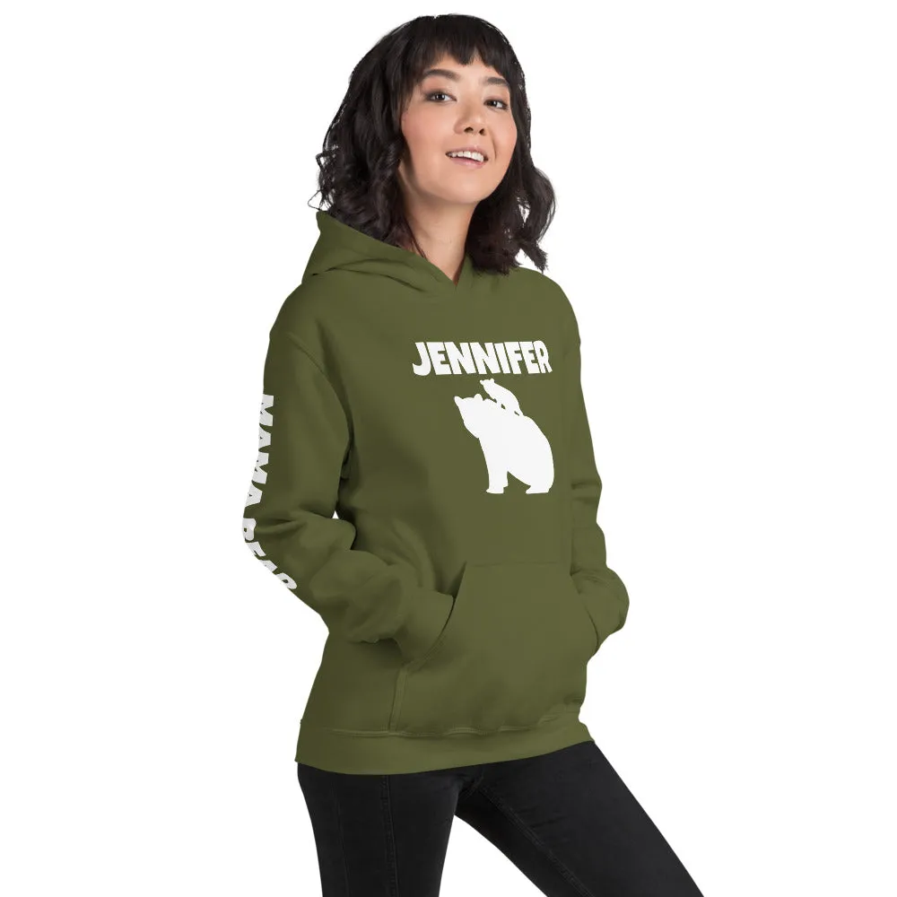 Custom Name Bold Mama Bear Personalized Unisex Heavy Blend Hoodie | Gildan 18500