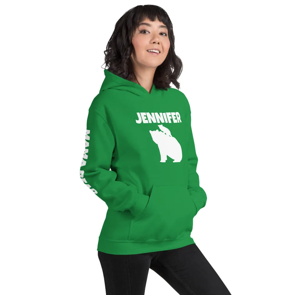 Custom Name Bold Mama Bear Personalized Unisex Heavy Blend Hoodie | Gildan 18500