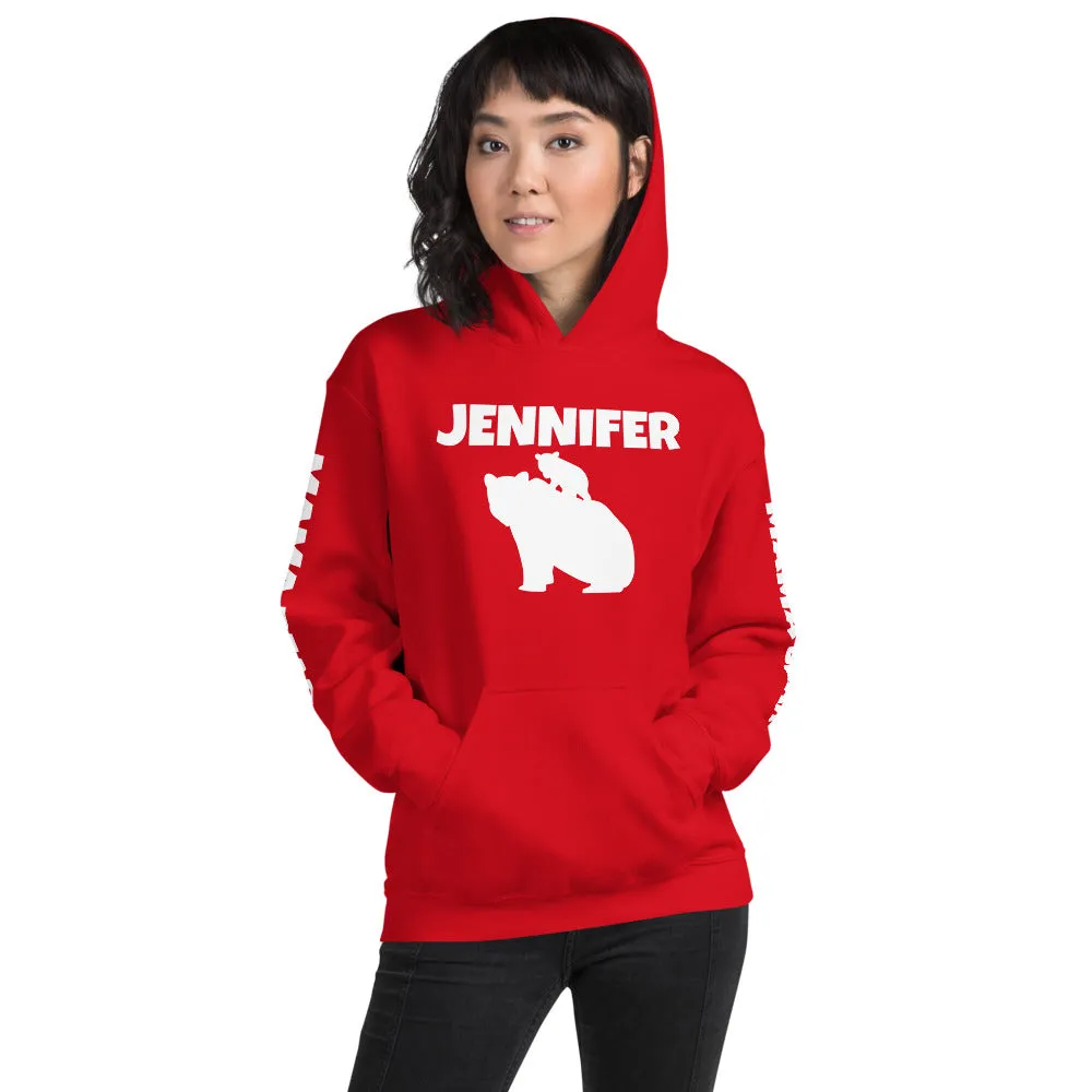 Custom Name Bold Mama Bear Personalized Unisex Heavy Blend Hoodie | Gildan 18500