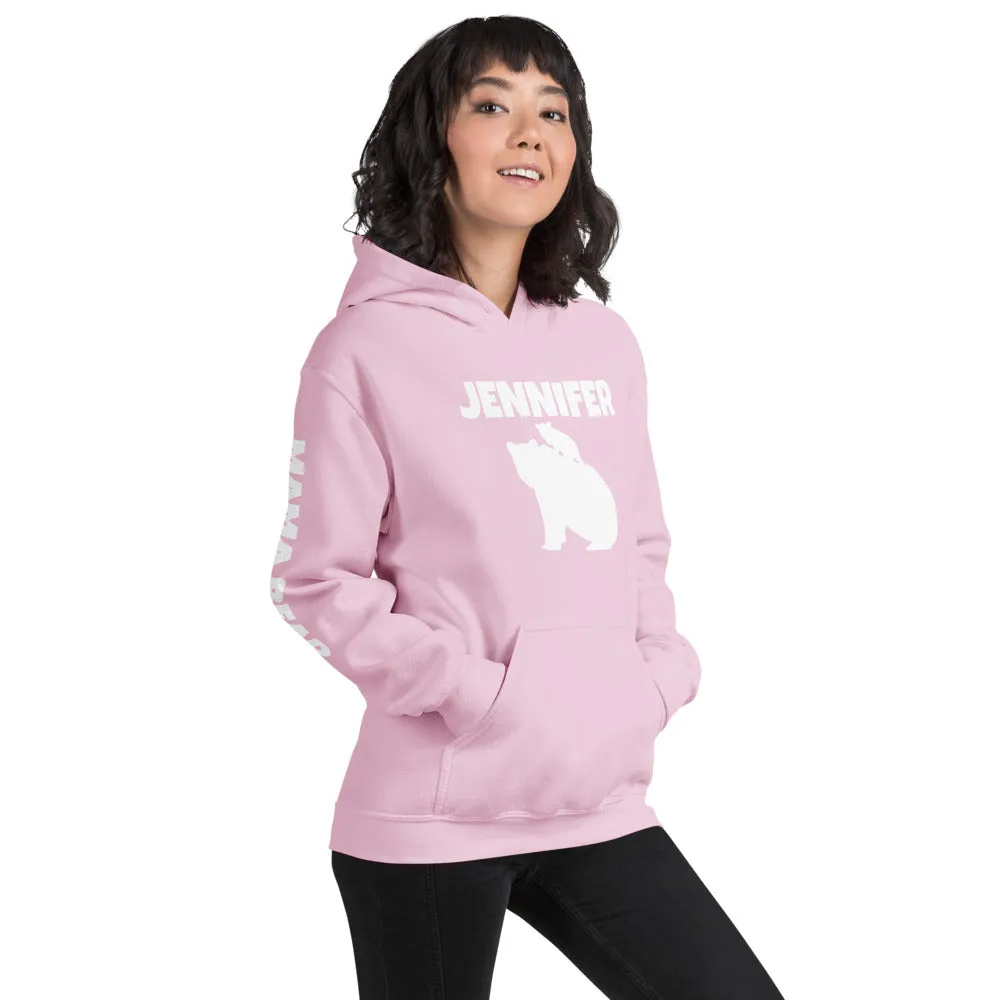 Custom Name Bold Mama Bear Personalized Unisex Heavy Blend Hoodie | Gildan 18500
