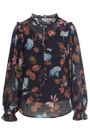 Dea Kudibal Millynna 1160723 5694 Bindweed Coal Balloon Sleeve Blouse