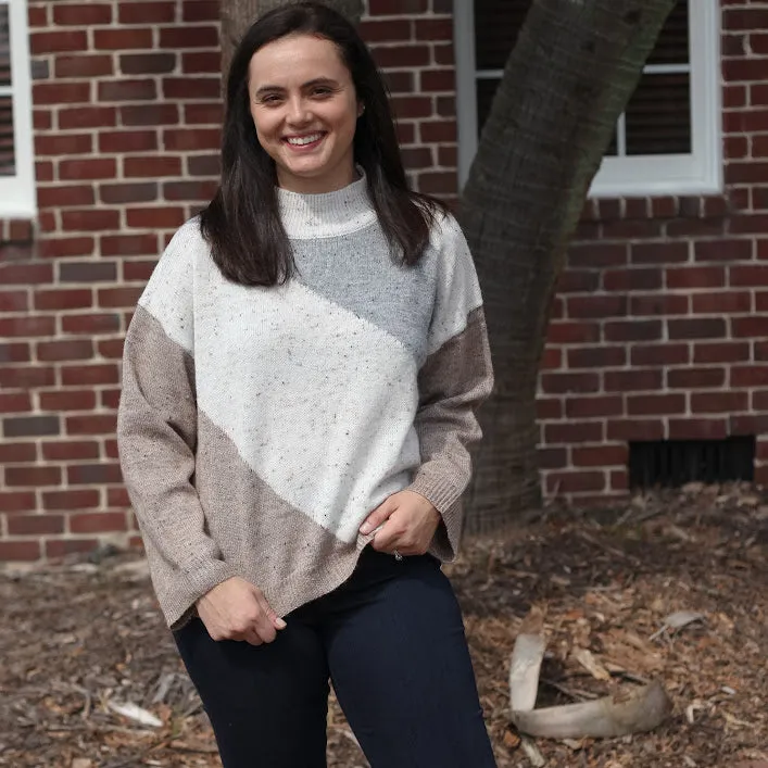 Don't Forget The Flowers Diagonal Strip Sweater