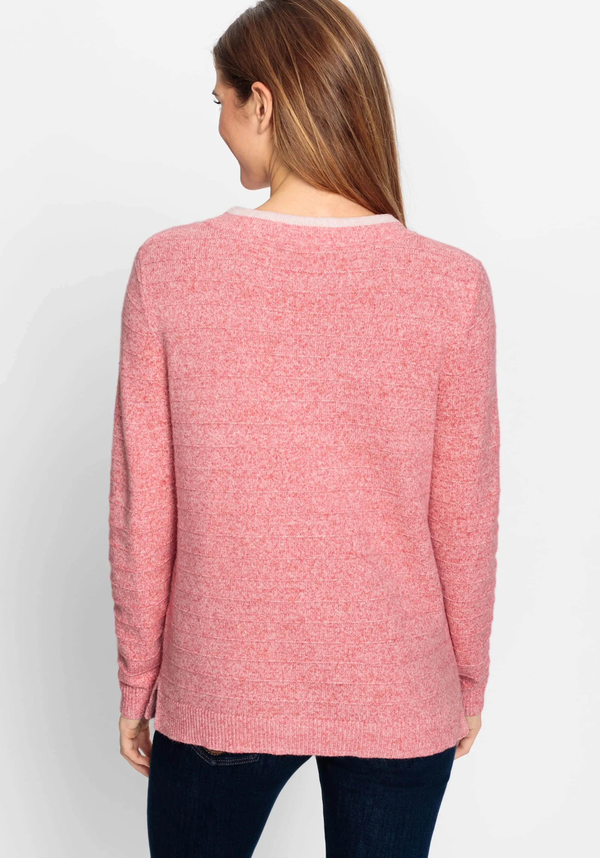 Drawstring Neck Mélange Sweater