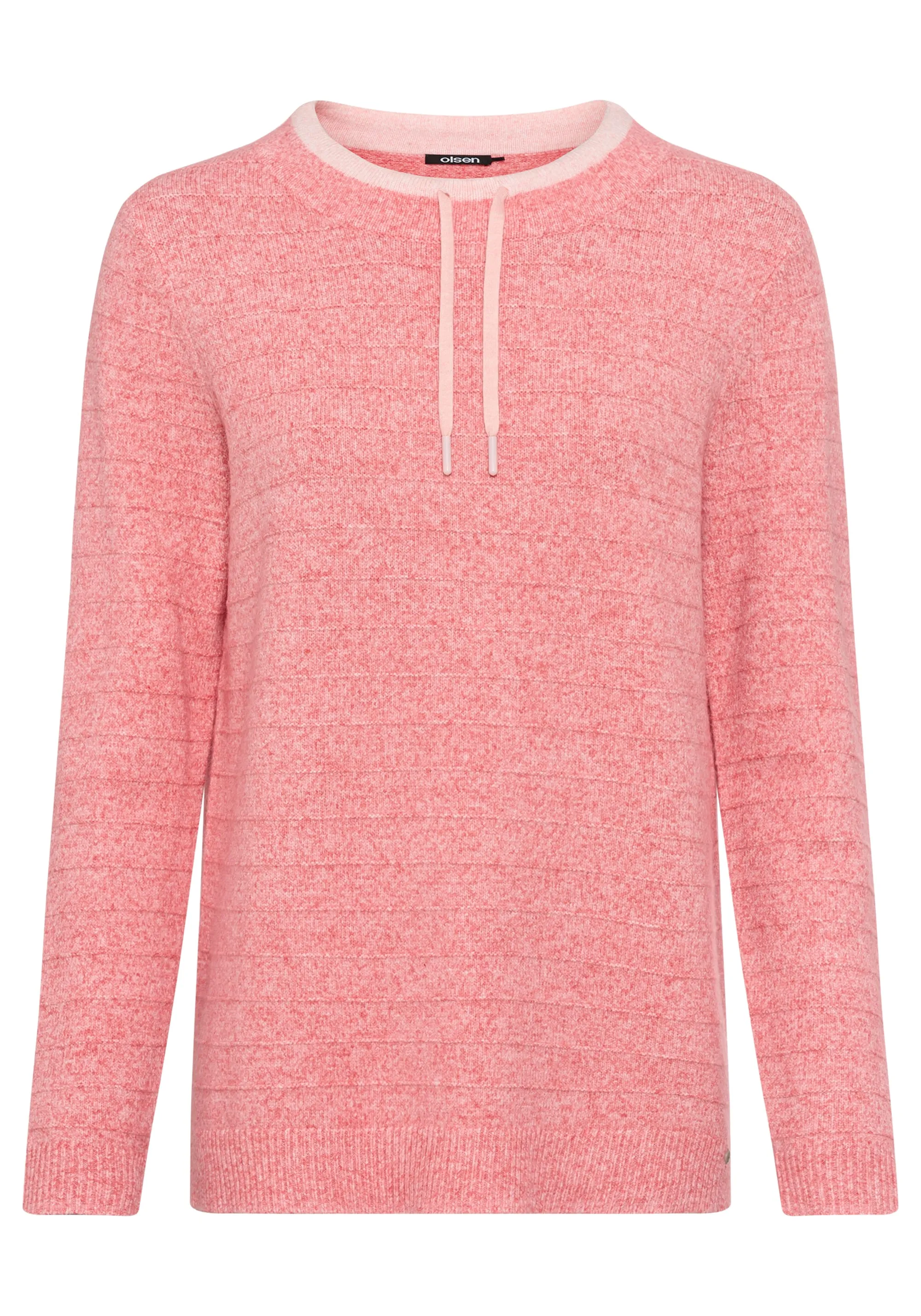 Drawstring Neck Mélange Sweater