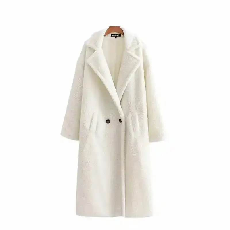 Fashion Pockets Thick Warm Faux Fur Coat