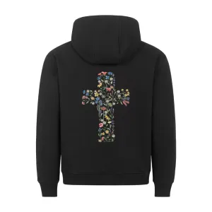 Flower Cross Hoodie BackPrint