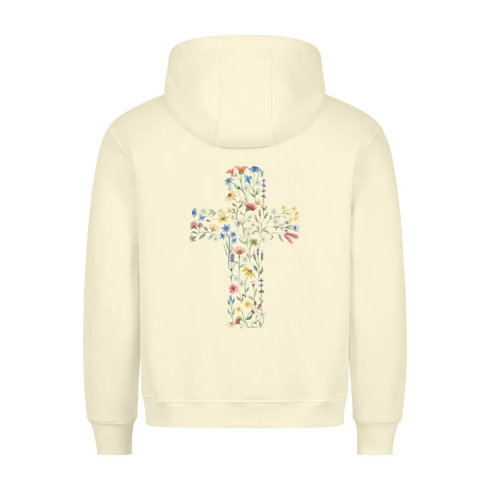 Flower Cross Hoodie BackPrint