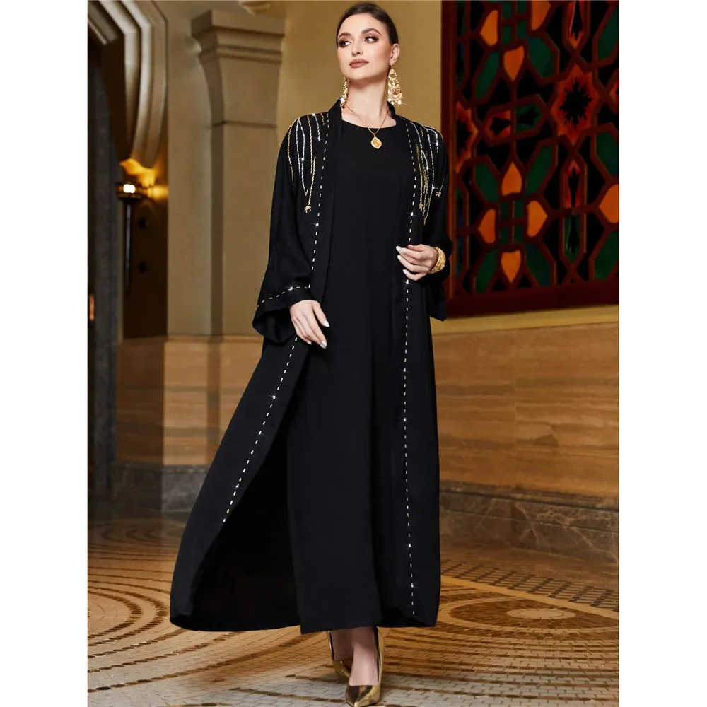 Graceful Diamond Open Abaya