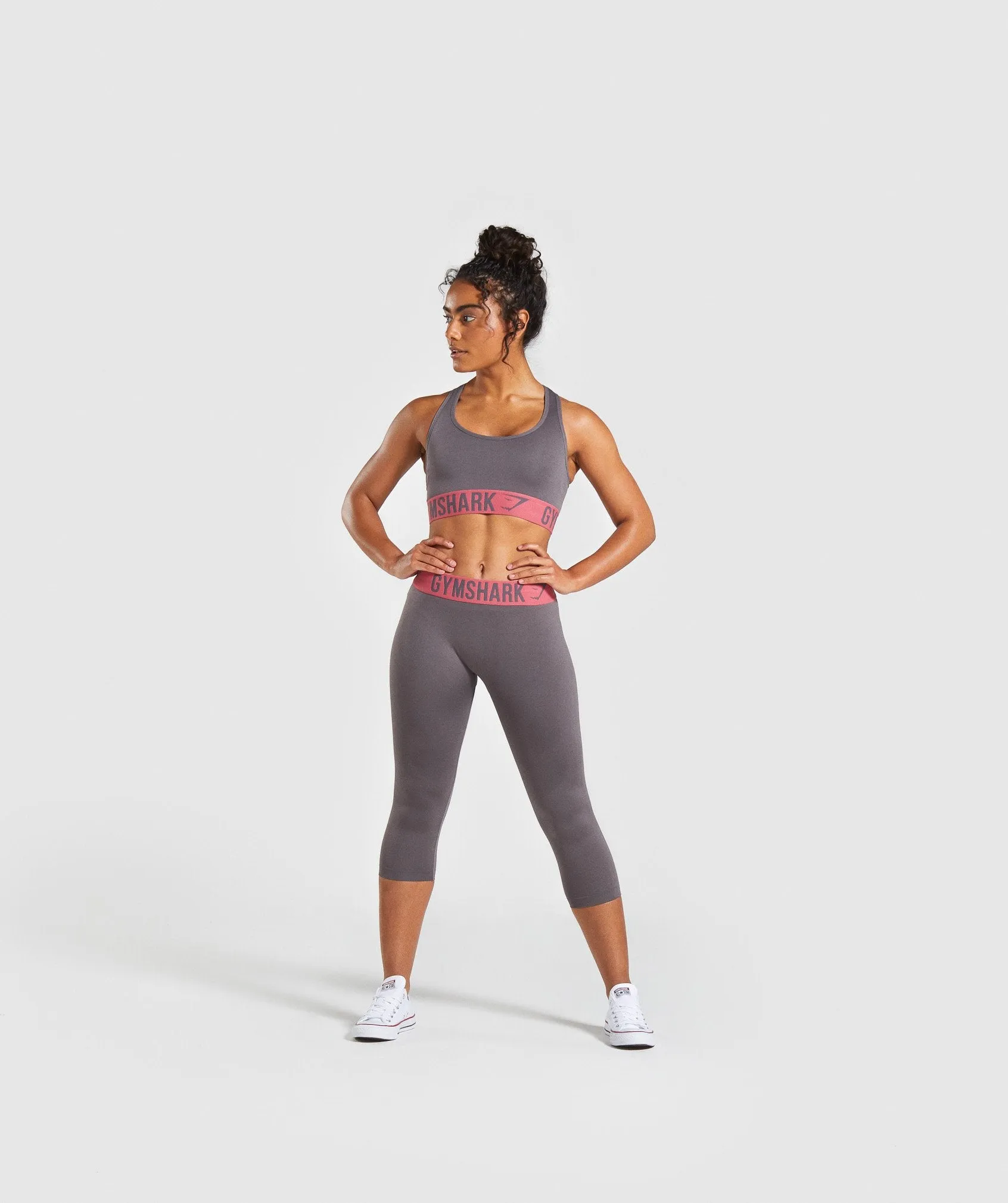 Gymshark Fit Cropped Leggings - Slate Lavender/Rose