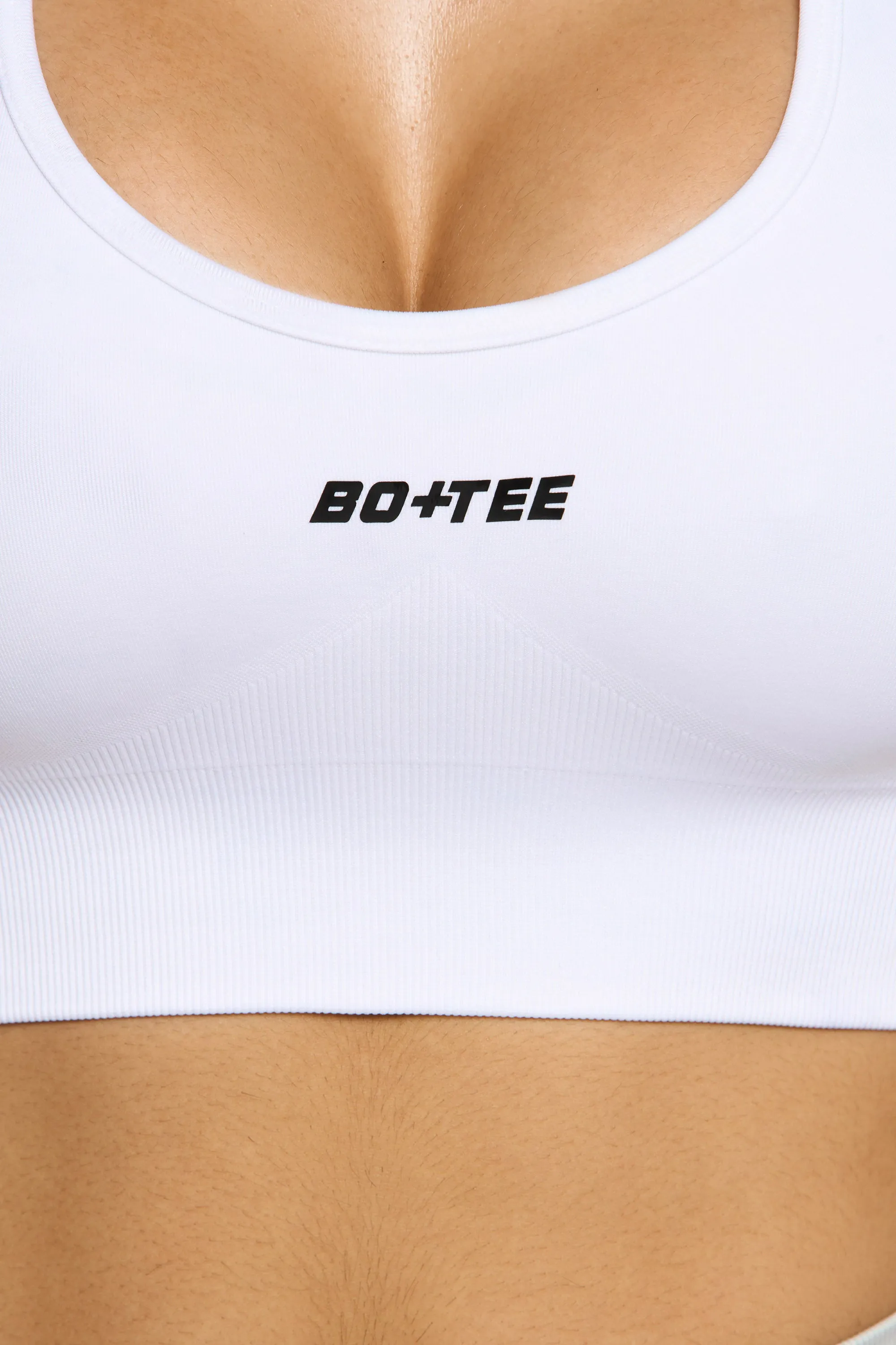 Halter Neck Sports Bra in White