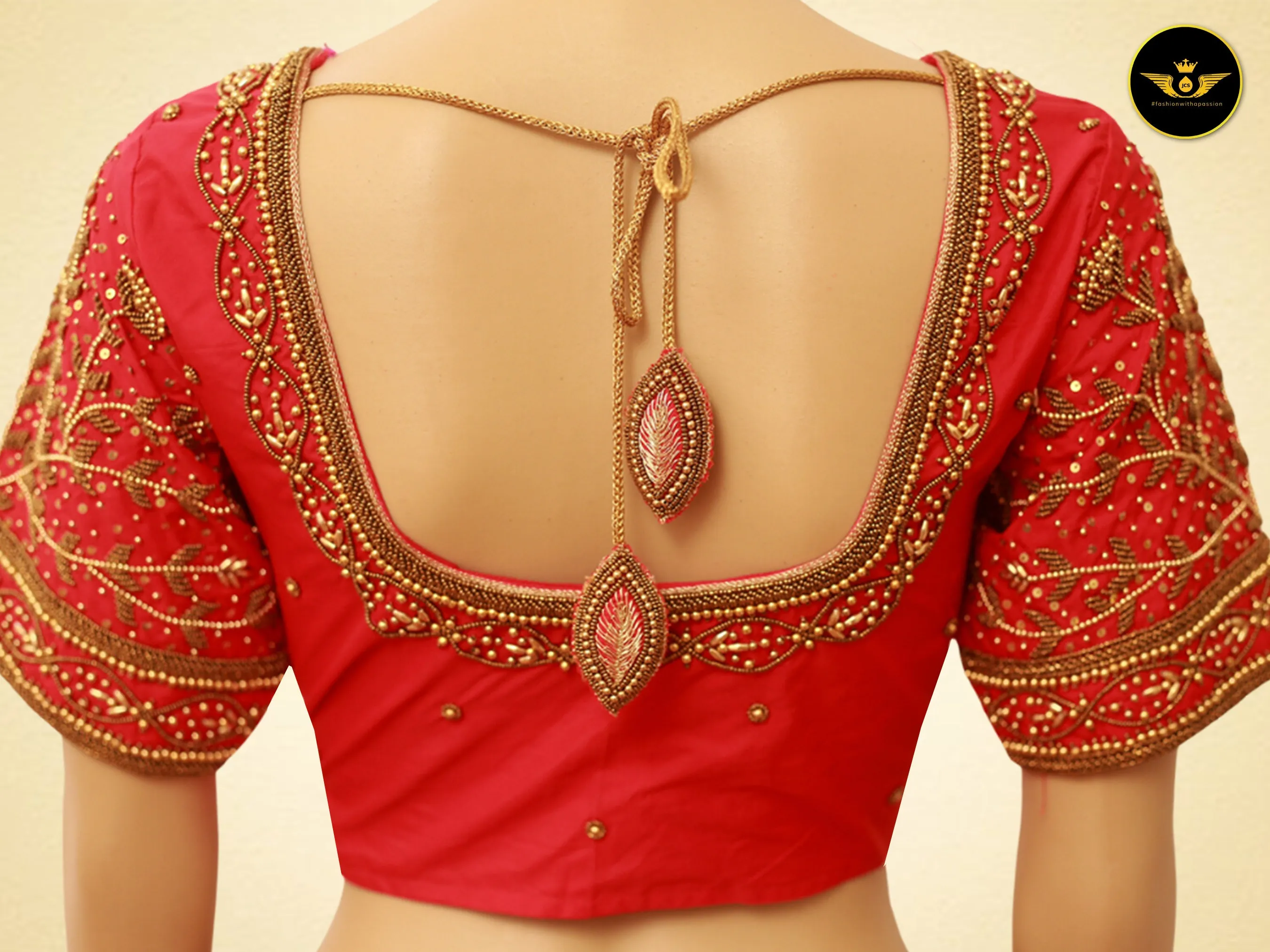 Luxurious Indian Aari Work Silk Blouse With Latkan