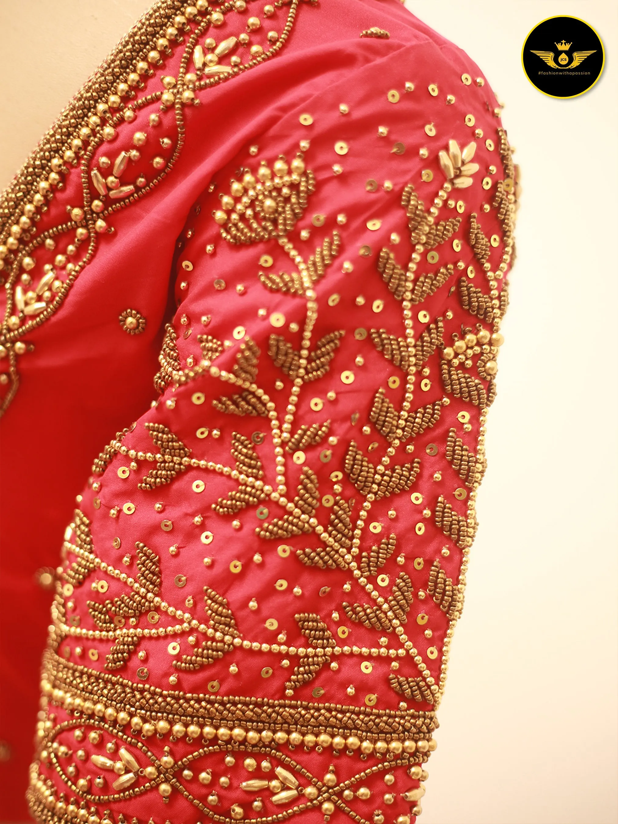 Luxurious Indian Aari Work Silk Blouse With Latkan