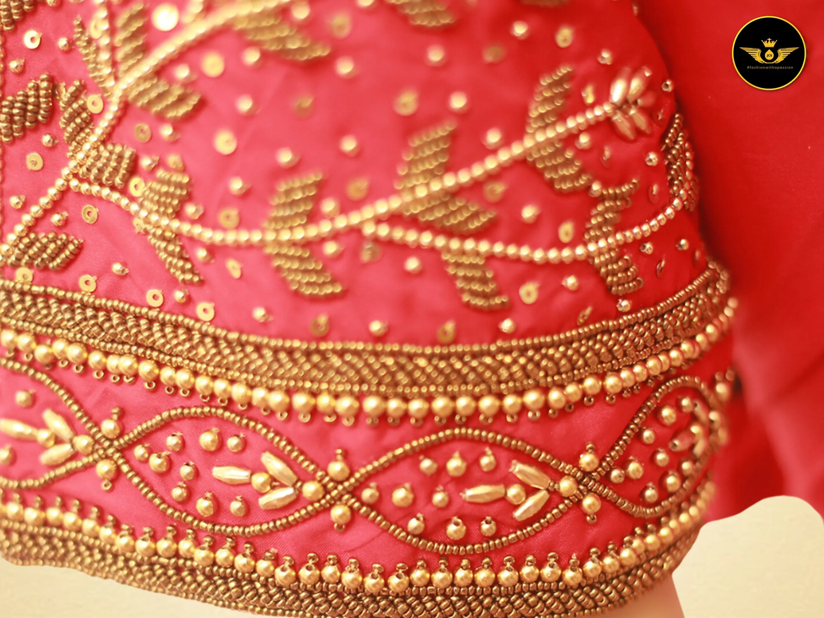 Luxurious Indian Aari Work Silk Blouse With Latkan