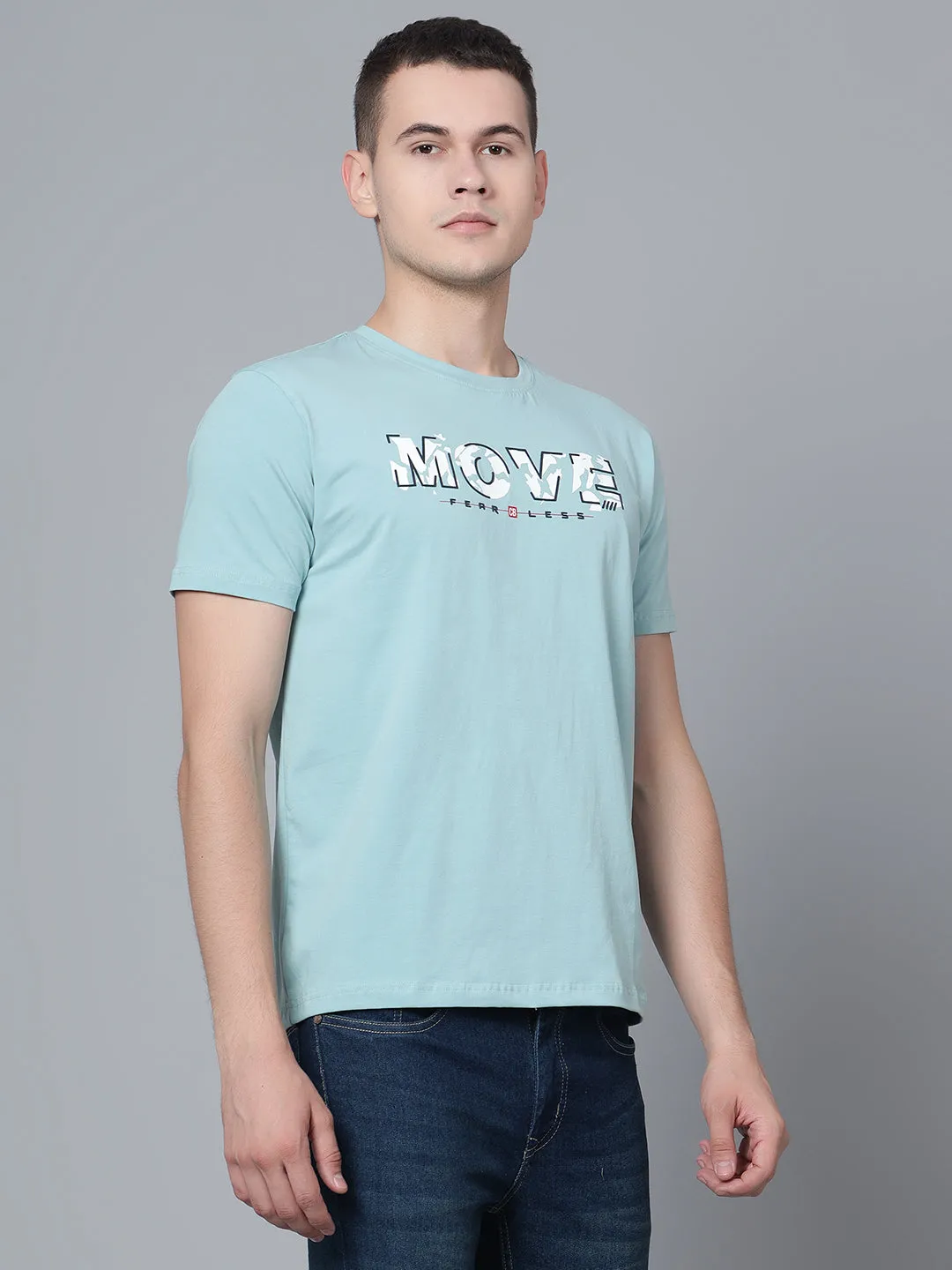 Men Light Teal T-Shirt