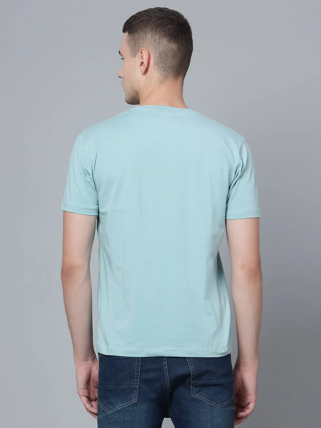 Men Light Teal T-Shirt