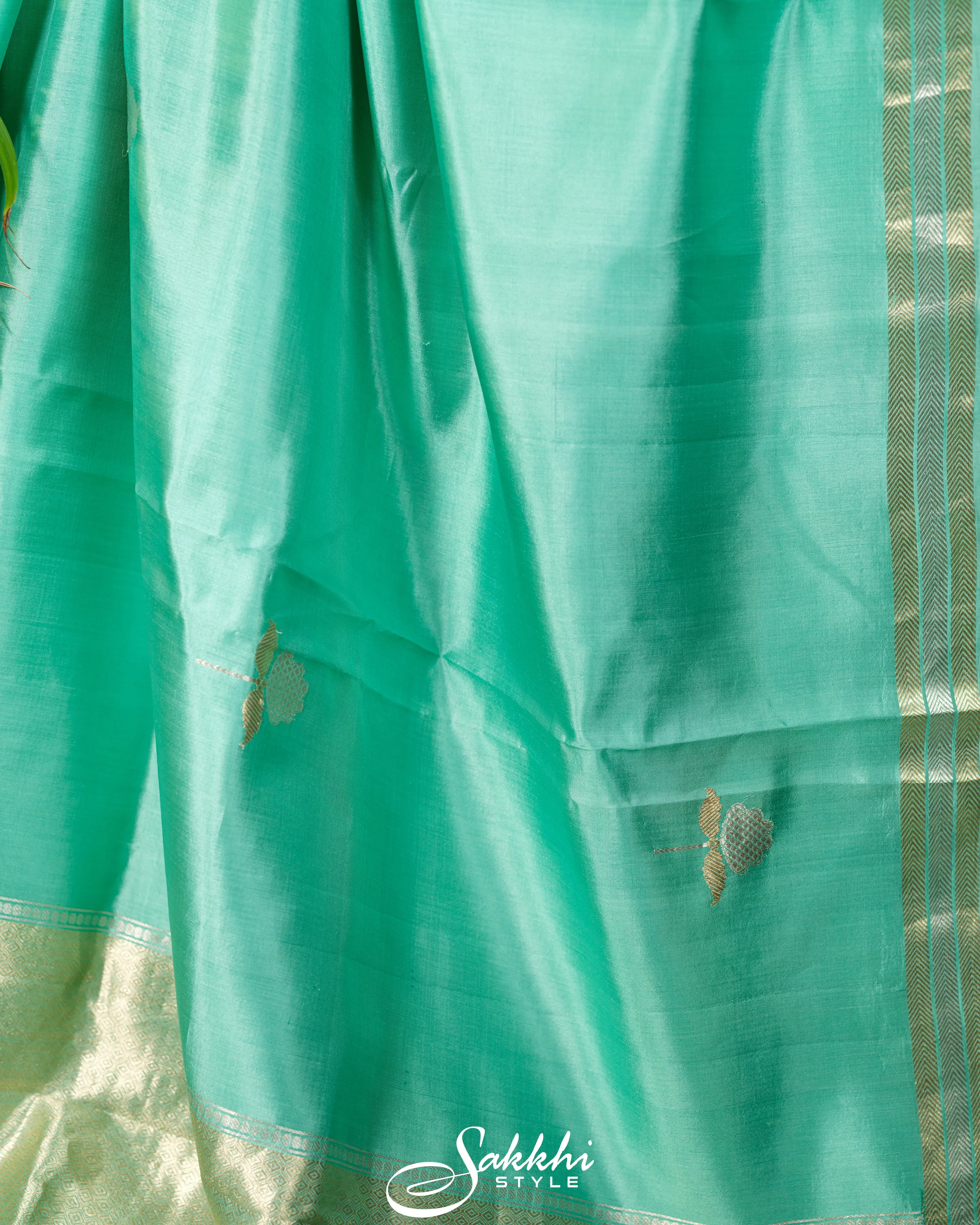 MINT GREEN RAW MANGO BANARASI SAREE