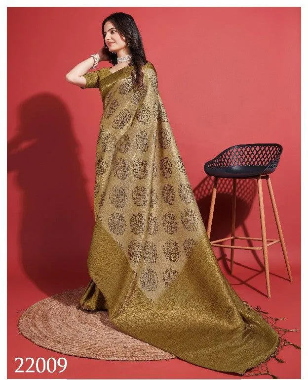 Modern Prints, Timeless Grace: Digital Soft Silk Sarees in Gold