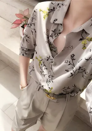 Nonothing | Luxurious pure silk shirt in floral print