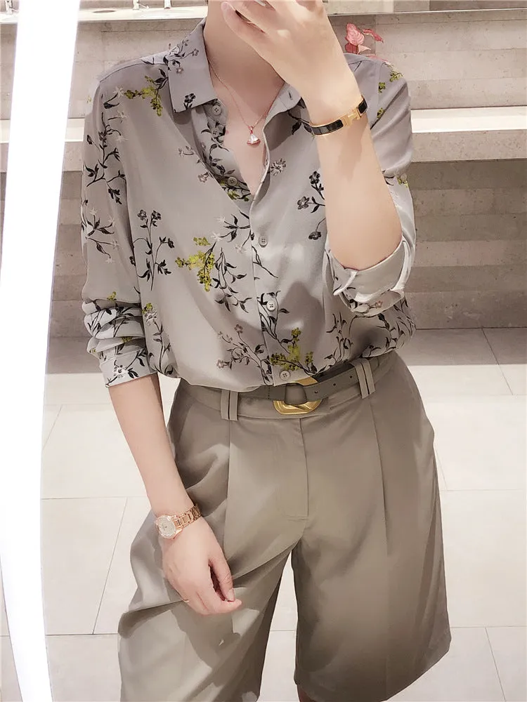 Nonothing | Luxurious pure silk shirt in floral print